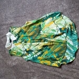 Mossimo sheer sleeveless abstract peacock blouse